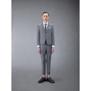 THOM BROWNE Grey 100% Wool Classic Twill 2 Piece Suit, Size 2/M